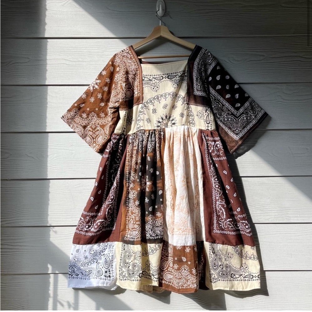 Handmade Earthy Bandana Dress - Picture 2 of 8